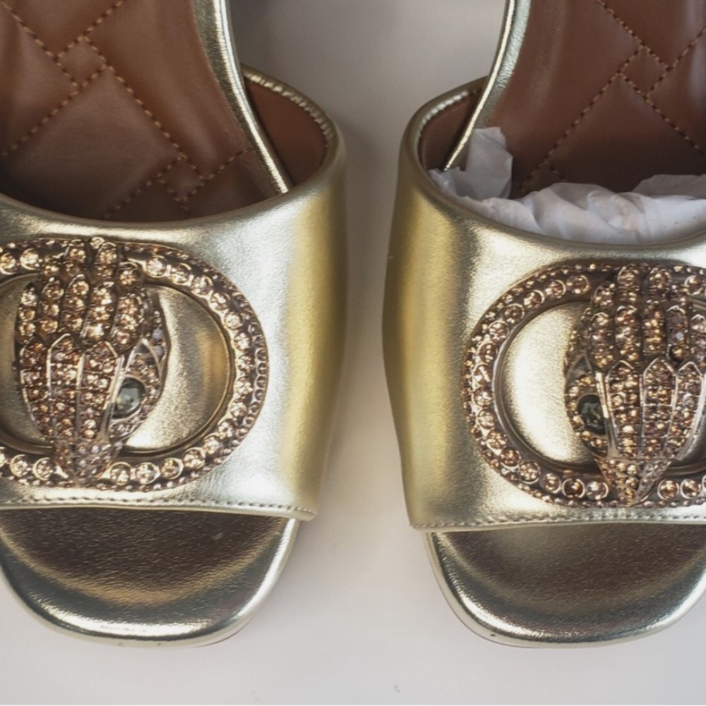 Kurt Geiger Gold Crystal Embellished Heels